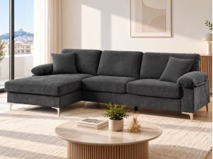 Canapé d'angle AXELLE gris déhoussable | PROCONFORT