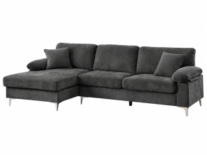 Canapé d'angle AXELLE gris déhoussable | PROCONFORT
