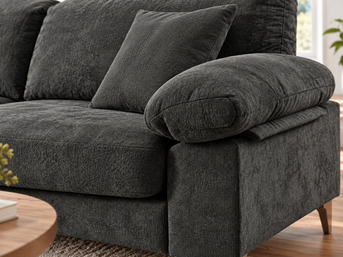 Canapé d'angle AXELLE gris déhoussable | PROCONFORT