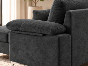 Canapé d'angle AXELLE gris déhoussable | PROCONFORT