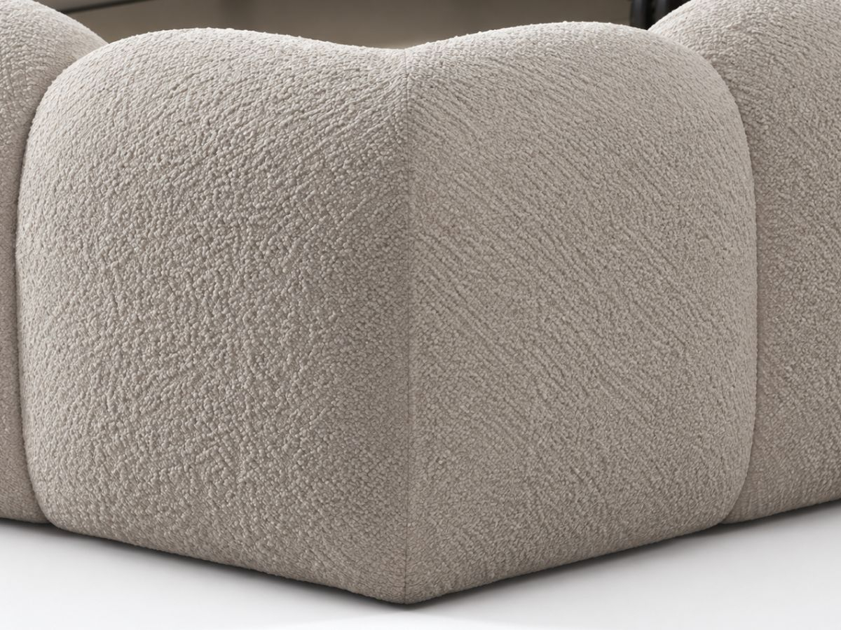 Ensemble sommier coffre Bubble LUNA avec tête de lit beige | PROCONFORT