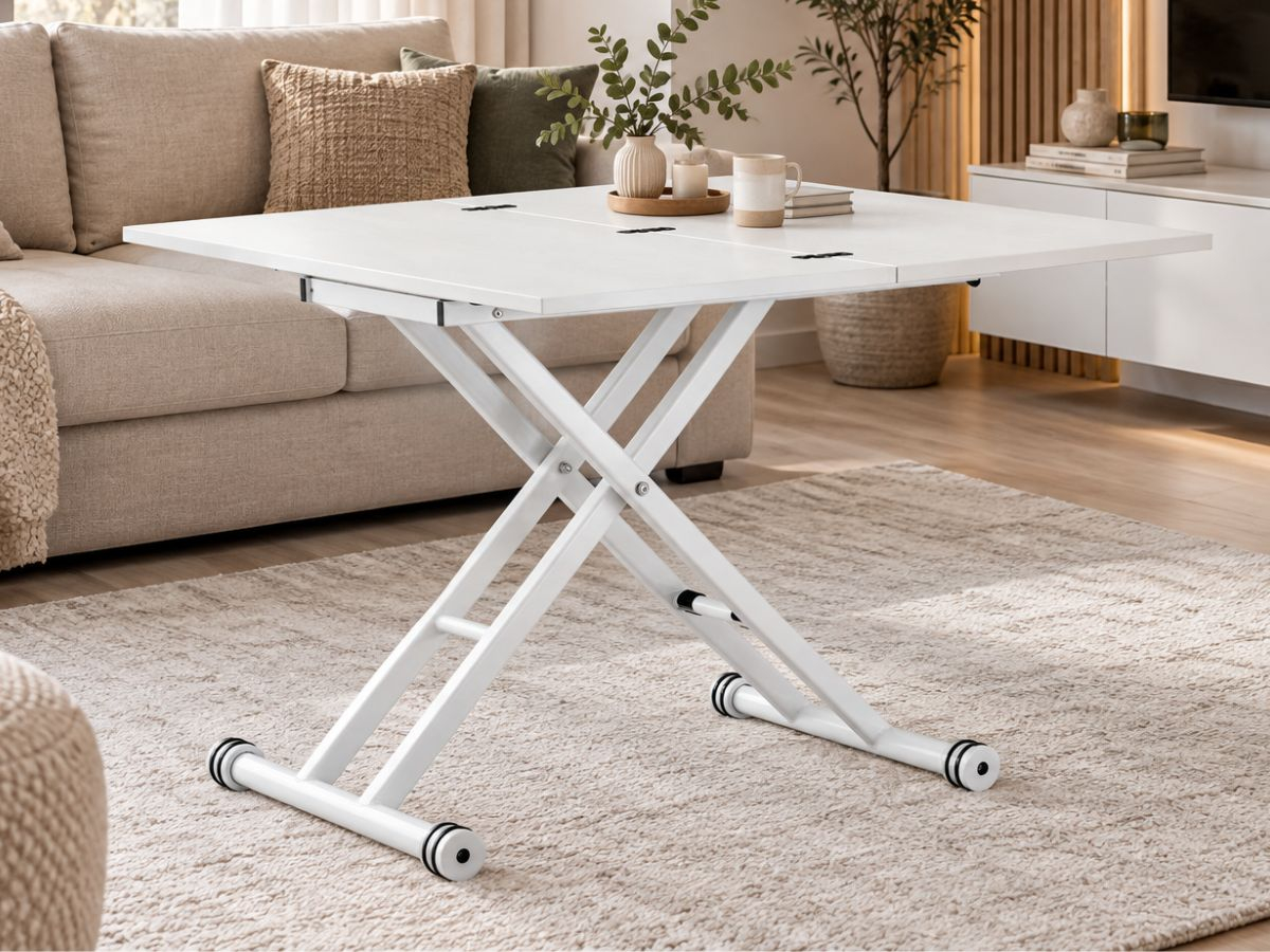 Table extensible SUSAN relevable noire ou blanche | PROCONFORT